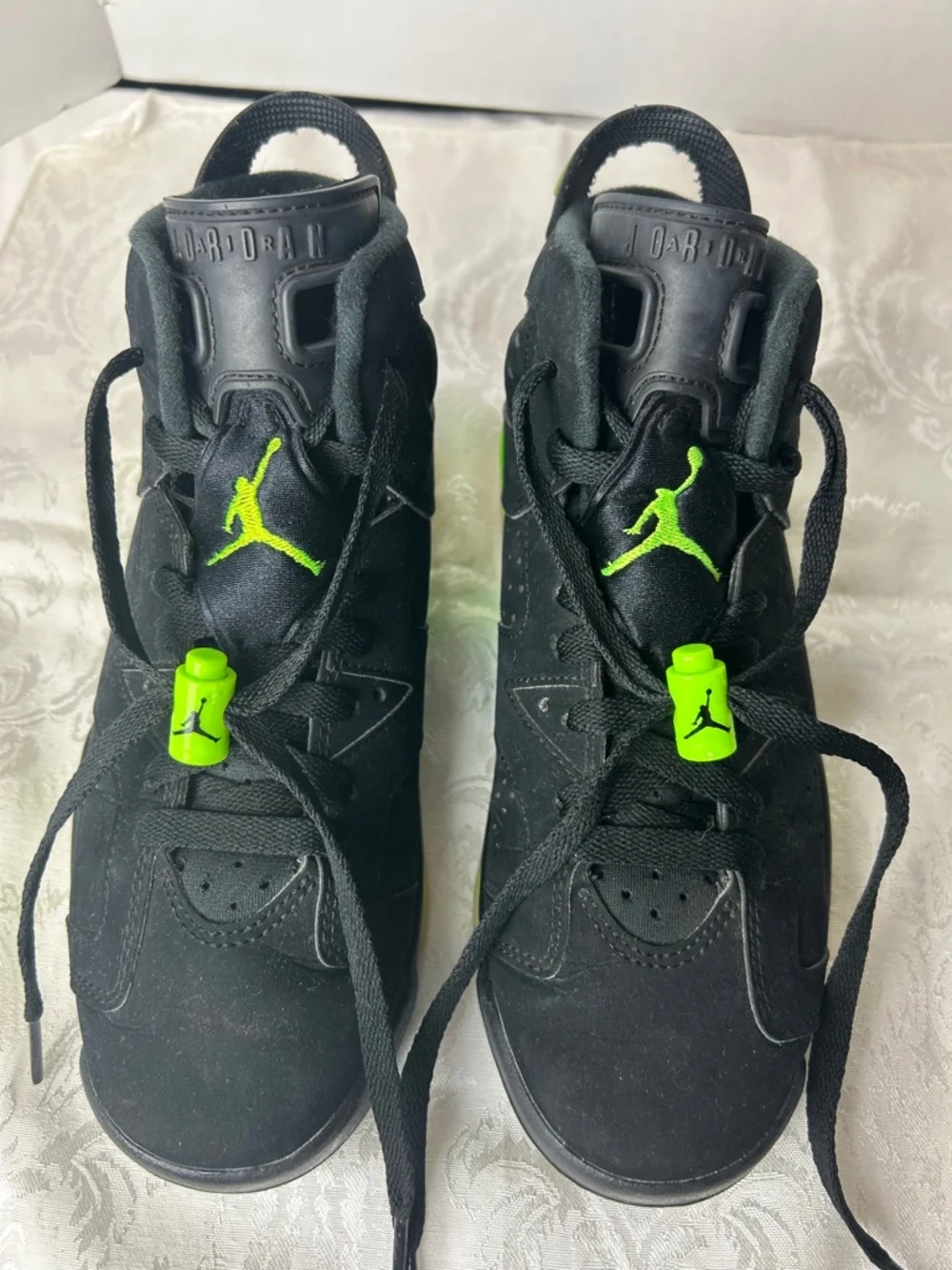 Nike Air Jordan 6 retro Sz 4.5 Electric Green/ Black 2021 Rubber Shoes Y2K
